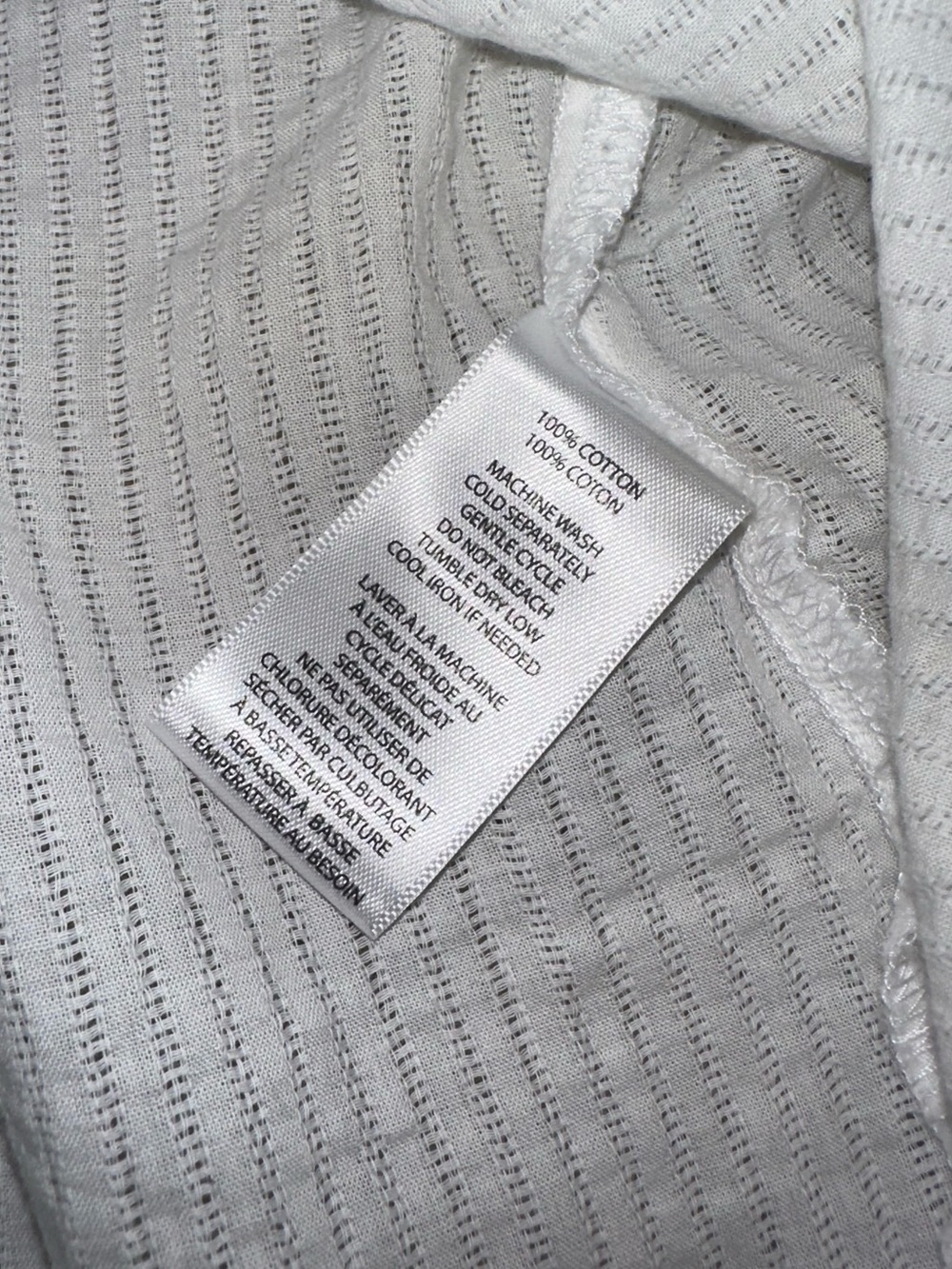 Beachlunchlounge White Button Down Semi Sheer Gauzy Cotton Ruffle Sleeve Hem - Picture 7 of 8